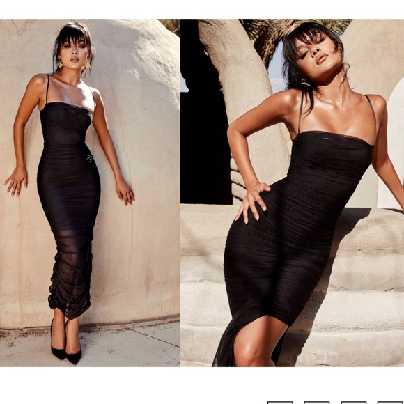 fornarina black organza mesh maxi dress House Of Cb Fornarina Black Organza Mesh Maxi Dress House Of Cb Mesh Dress  Outlet